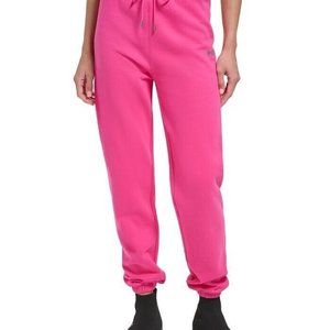 DKNY Womens Metallic Logo Everyday Beetroot XL Jogger Pants New With Tags Pink